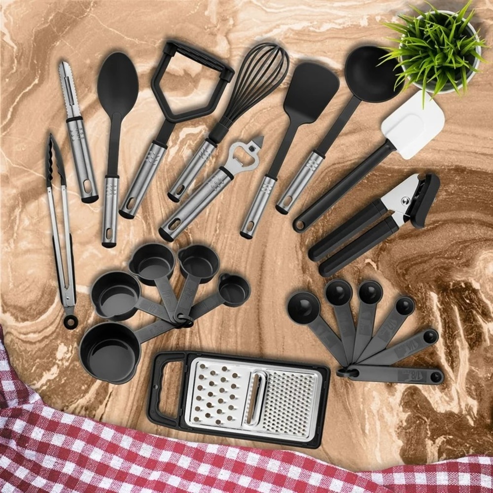 23 Piece Kitchen Utensils SetNylon and Stainless Steel Cooking Utensils Set